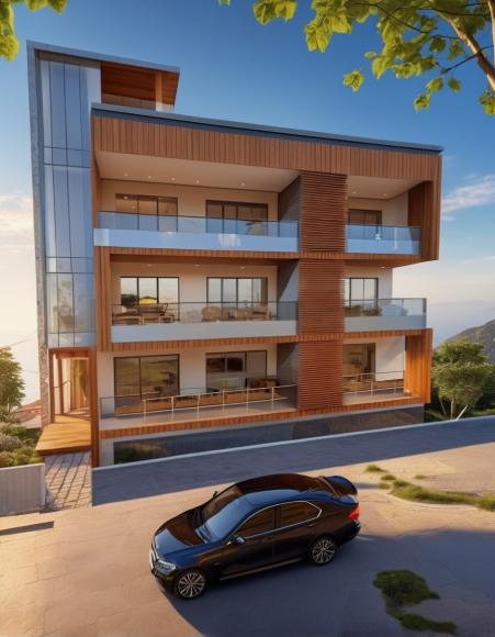 Samudra Manthan sea-facing building render, Kunkeshwar Devgad